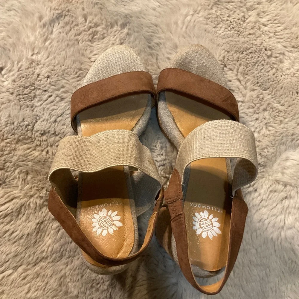 Yellowbox Amil Block Heeled Sandals Cork Platform Size 8.5 Womens - Picture 8 of 11
